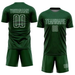 Geometrische weiße Trikots grüne Fußballformen benutzerdefinierte Sublimation Uniform