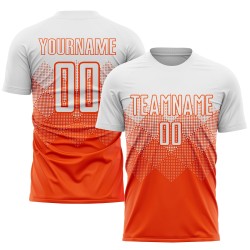 Fußball Orange Sublimation Weiß Uniform Custom Jersey