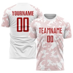 Sublimation Uniform Custom Rot Weiß Jersey Fußball