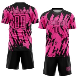 Jersey Sublimation Custom Fußball Rosa Uniform Schwarz