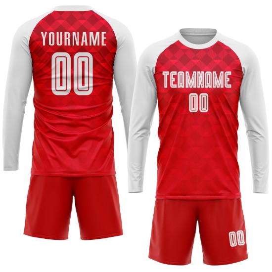 Jersey Uniform Weiß Rot Fußball Sublimation Custom Auswärts Jersey Uniform Weiß Rot Fußball Sublimation Custom Auswärts