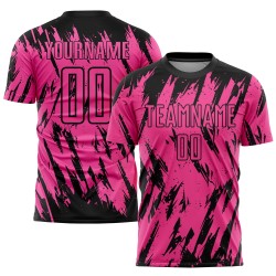 Jersey Sublimation Custom Fußball Rosa Uniform Schwarz