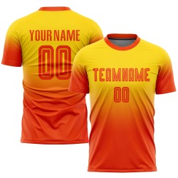 Fußball Orange Benutzerdefinierte Uniform Fade Gold Mode Jersey Sublimation