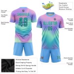 Fußballuniform Trikot Krawatte Sublimation Custom Teal-Weiß Dye