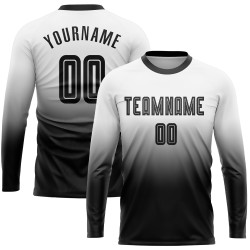 Sublimation Mode Verblassen Lange Schwarz Weiß Jersey Uniform Ärmel Fußball