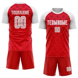 Jersey Uniform Weiß Rot Fußball Sublimation Custom Auswärts