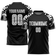 Benutzerdefinierte Uniform Trikot Sublimation Schwarz Fußball Weiß-Camo