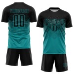 Fußball Schwarz Teal Sublimation Uniform Custom Jersey