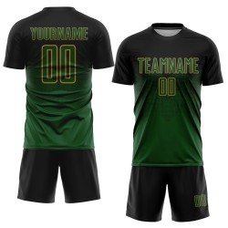 Gold Schwarz Jersey Grün-Alte Uniform Custom Sublimation Fußball