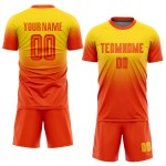 Fußball Orange Benutzerdefinierte Uniform Fade Gold Mode Jersey Sublimation