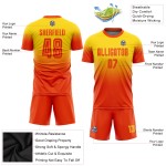 Fußball Orange Benutzerdefinierte Uniform Fade Gold Mode Jersey Sublimation