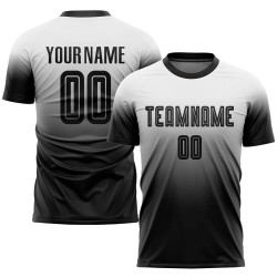 Fußball Fade Schwarz Mode Weiß Custom Sublimation Uniform Jersey